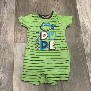 Nickelodeon “Dude” Green Striped Kids One Piece